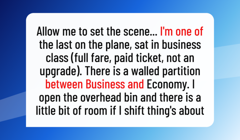 Airline Crew Used His Business Class Baggage Space — So He Took It Back